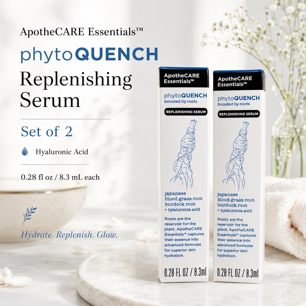 2X ApotheCARE PhytoQUENCH Replenishing Serum 0.28 oz Hyaluronic Acid NIB